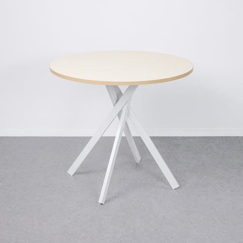 AXカフェテーブル / ベージュ x ホワイト