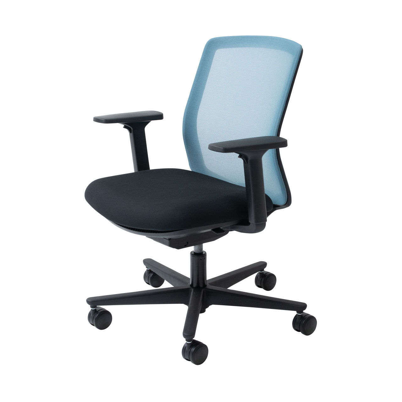 カリッサ2 / ブラック x 肘あり x アクアブルー | 国産オーダー家具